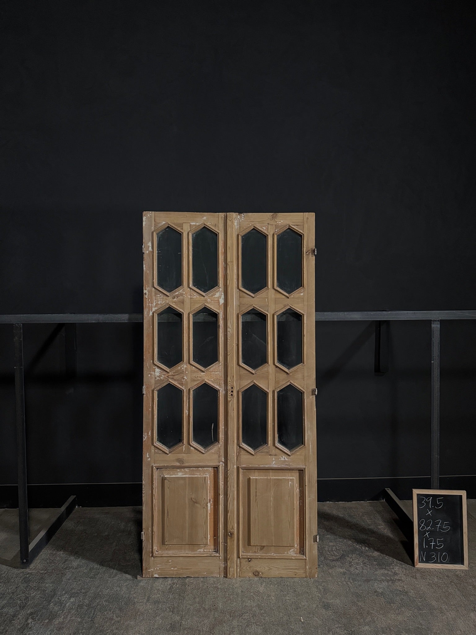 Antique Glass 6 Lite French Doors - 39.5x82.75 - N310