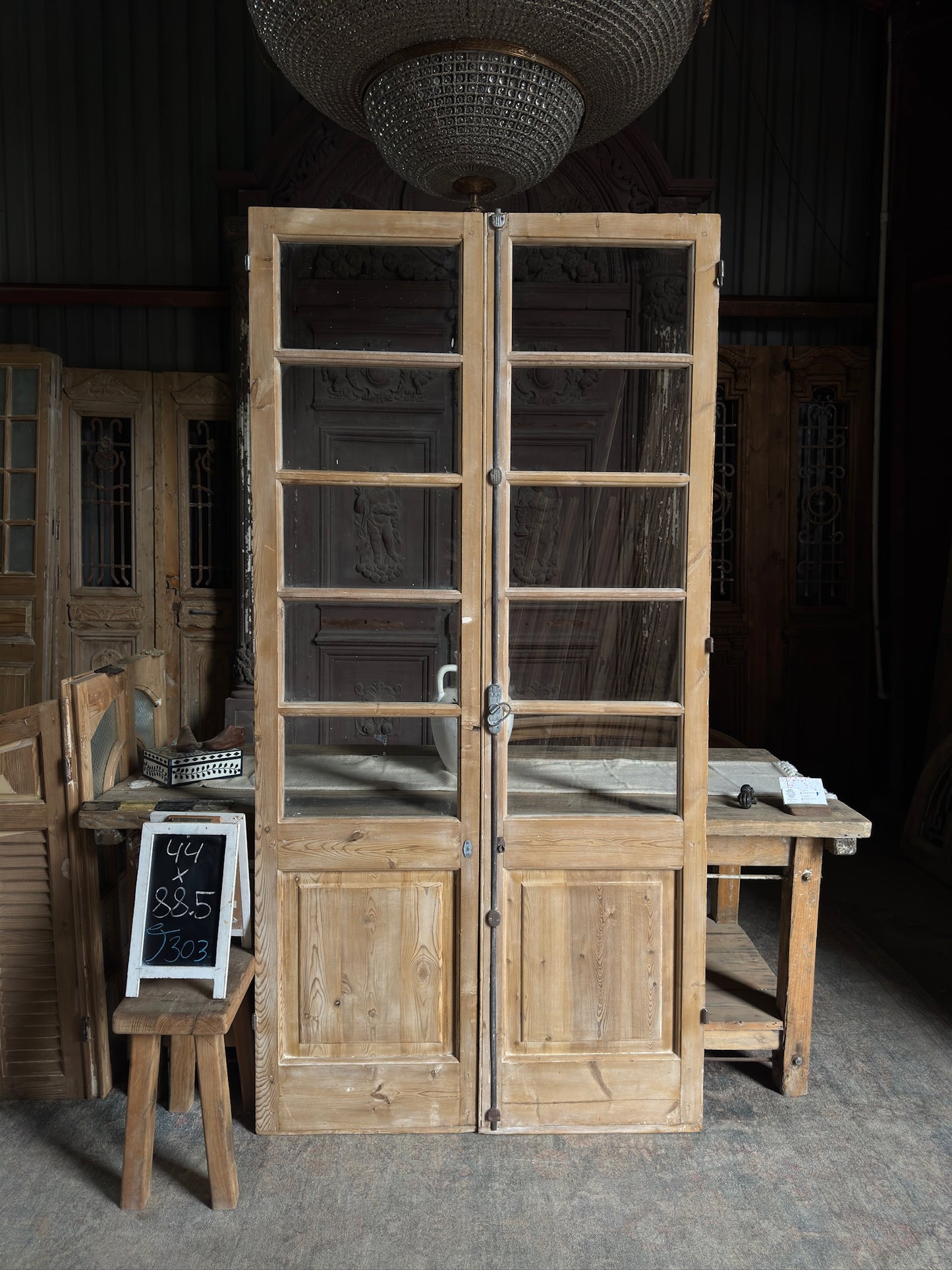 10 Lite European Antique Glass French Doors - 44x88.5 J303