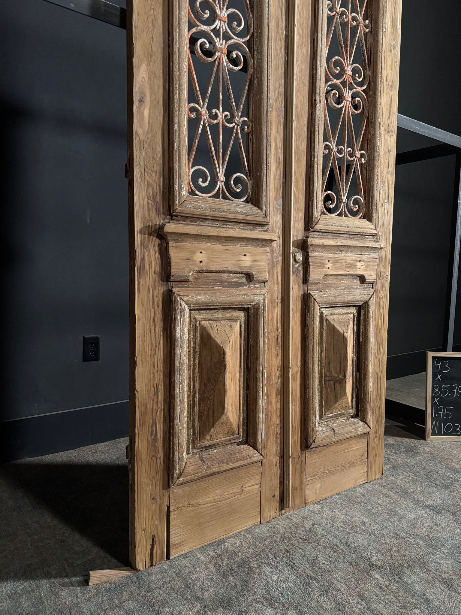 Antique Iron French Doors - 43x85.75 - N103