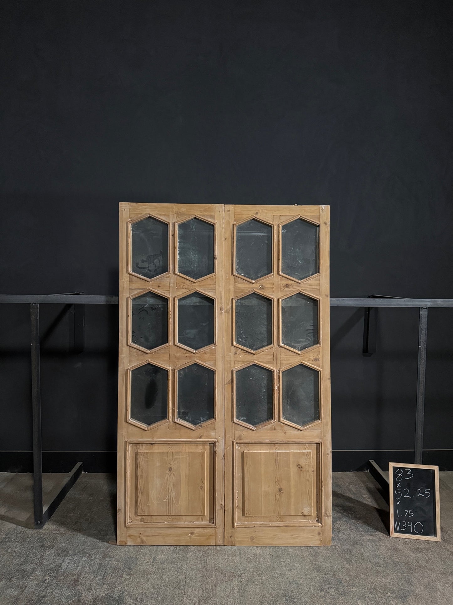 Antique Glass 6 Lite French Doors - 52.25x83 - N390