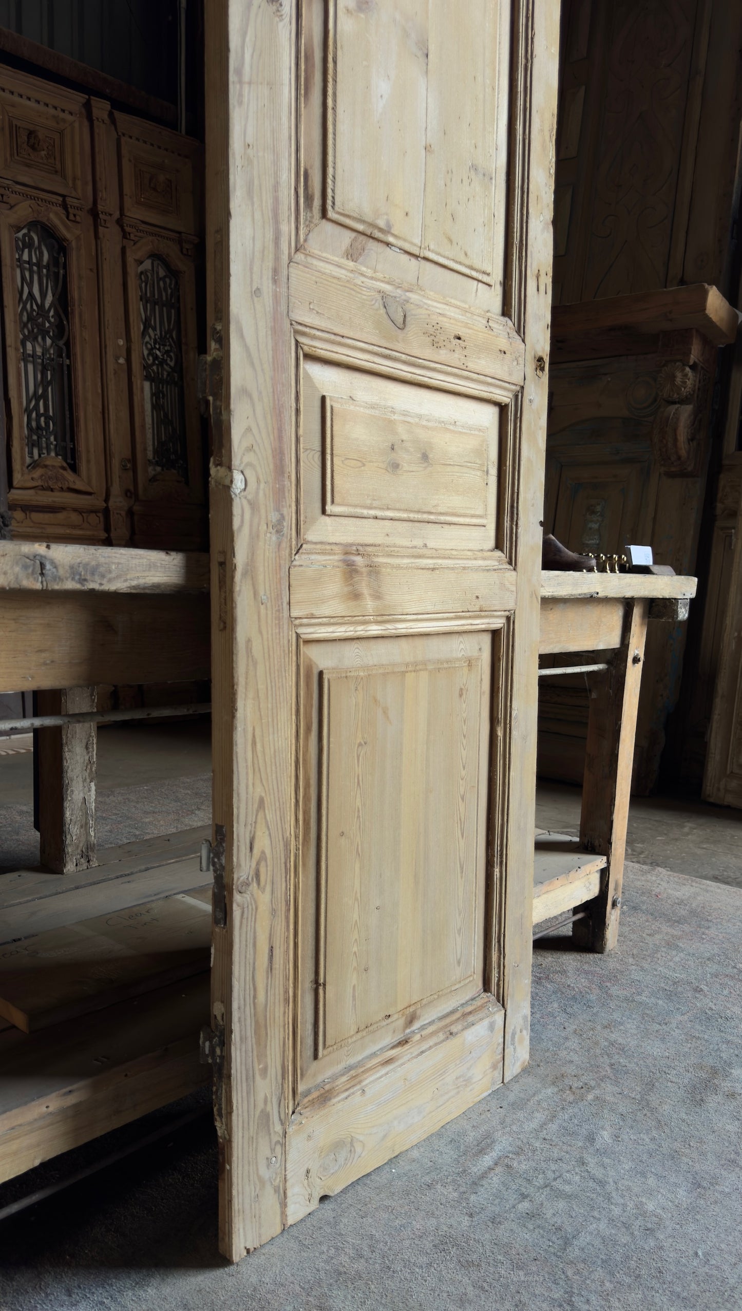 3 Panel Single Solid Antique Door - 23.75x87.5 - L181