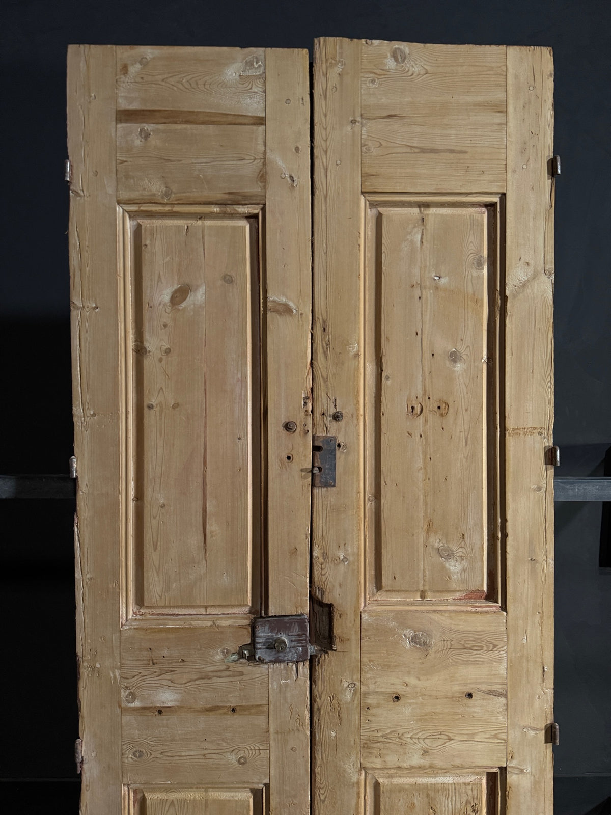 Antique Carved 4 Panel Double Doors - 41.75x97.5 - N652