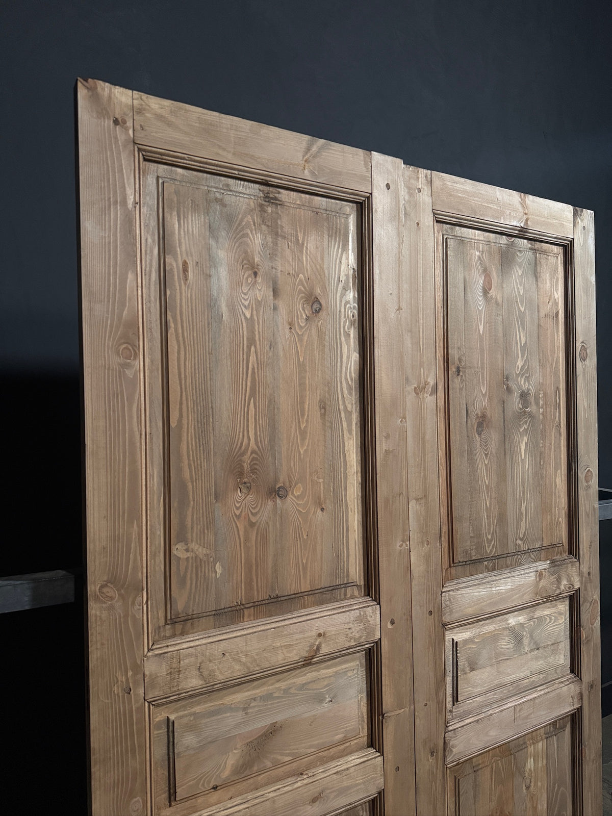Handcrafted 3 Panel Solid French Doors - 62x96 - N807