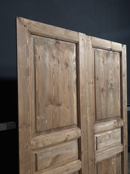 Handcrafted 3 Panel Solid French Doors - 62x96 - N807