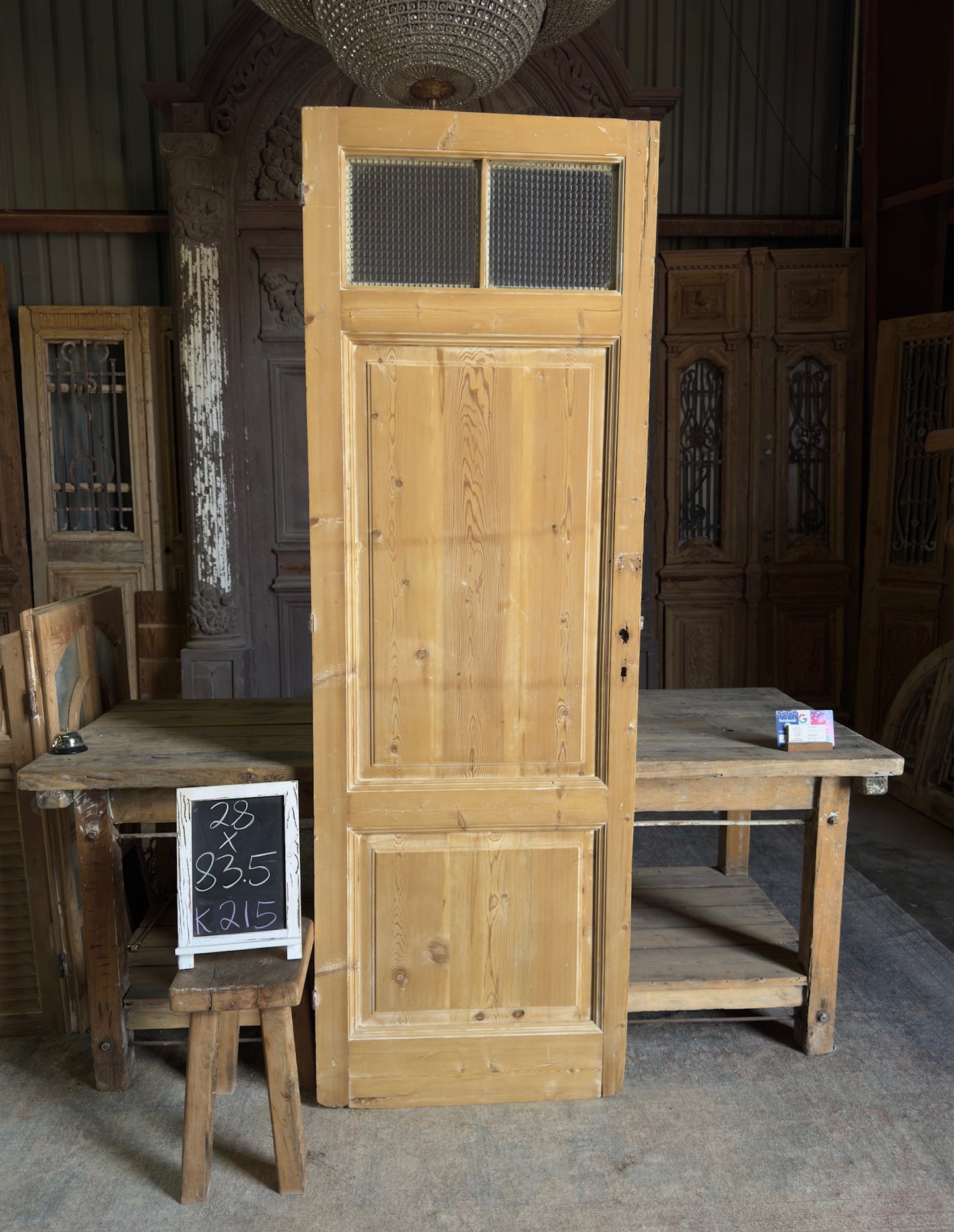 2 Lite Antique Glass Single Door - 28x83.5 K215