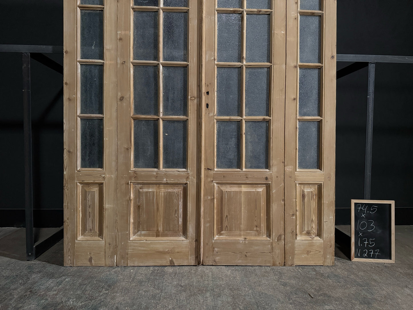 Antique Obscured Glass French Doors - 74.5x103 - N277