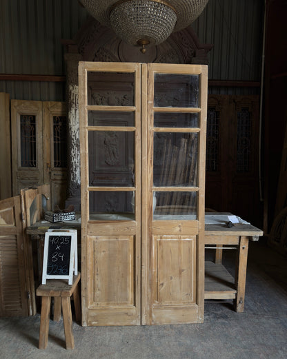 8 Lite European Antique Glass French Doors - 40.25x84 J276