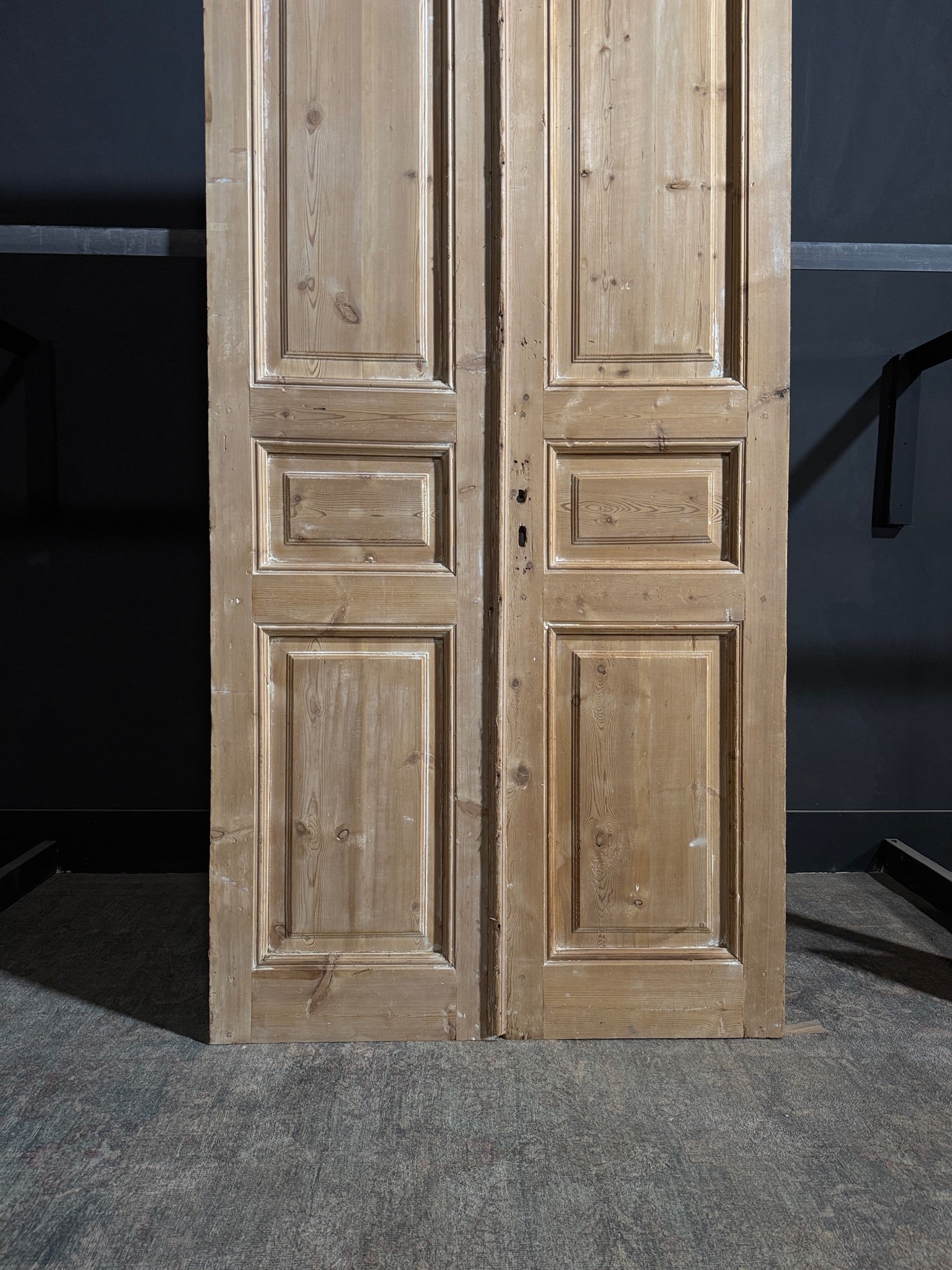 Antique 3 Panel Solid Double Doors - 42.75x96 - N184