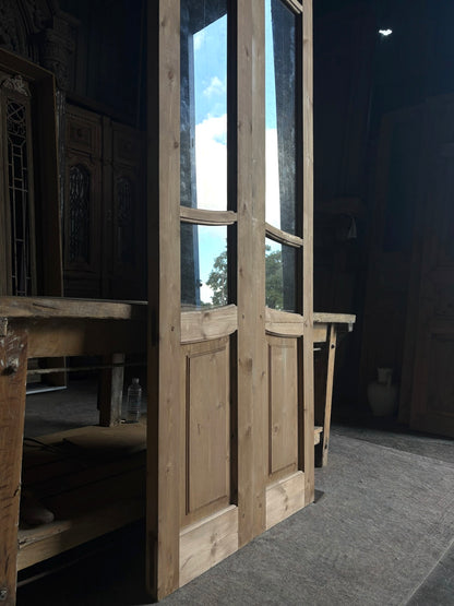 (Camille) Handcrafted Glass French Doors - 36x96 L47
