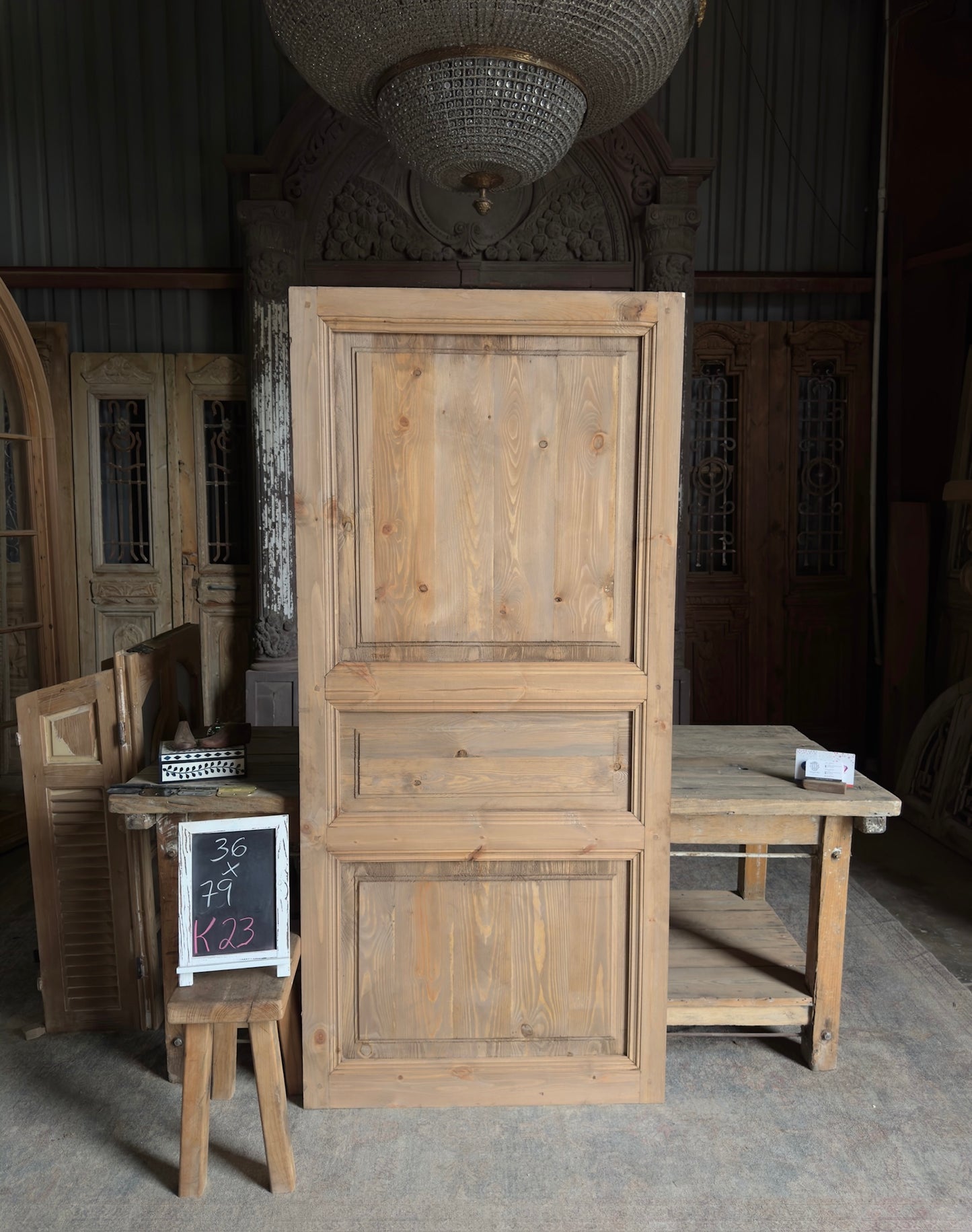 Handcrafted 3 Panel Solid Single Door - 36x79 K23