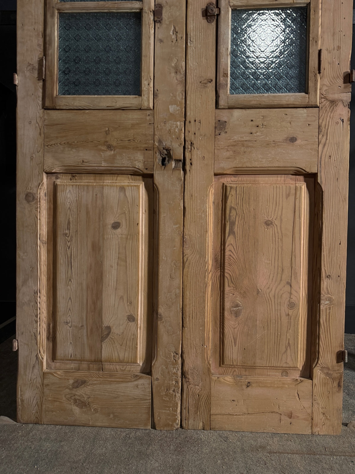 Antique Carved 2 Lite French Doors - 47.25x96 - N612