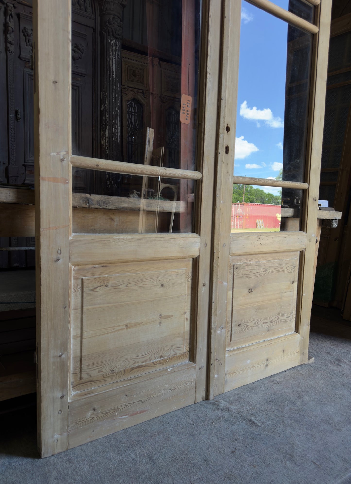 Antique Glass 3 Lite French Doors - 52.25x84 - L698
