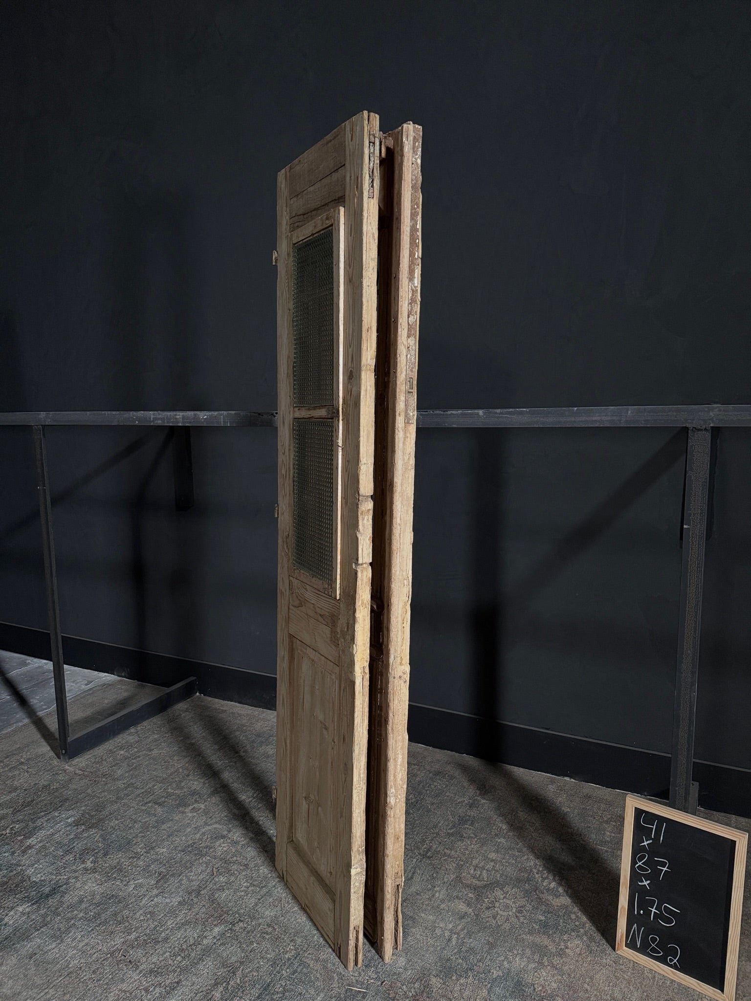 Antique Carved Iron French Doors - 41x87 - N82