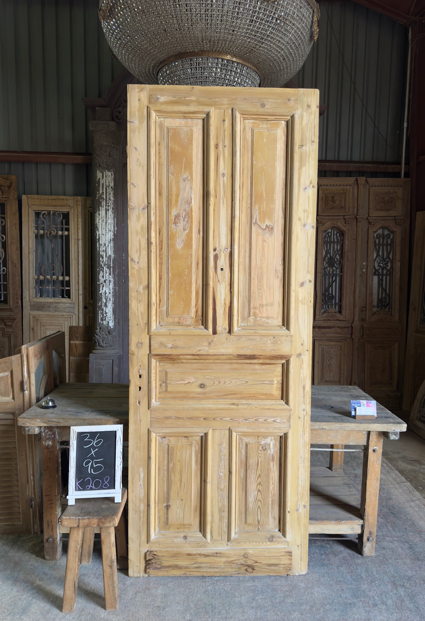 5 Panel Single Solid Antique Door - 36x95 K208