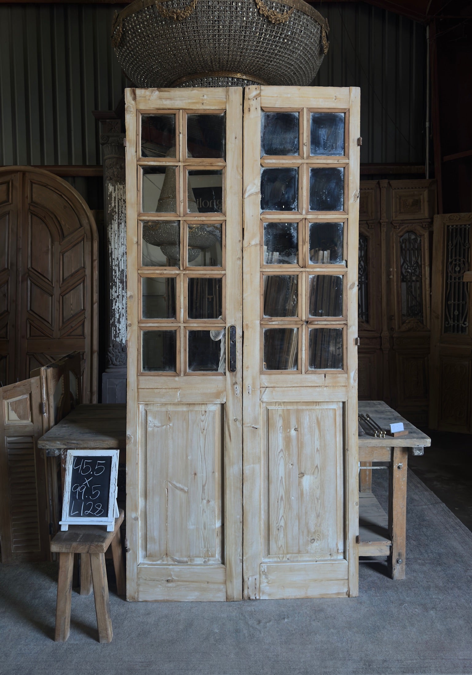 20 Lite Antique Mirrored French Doors - 45.5x99.5 - L128