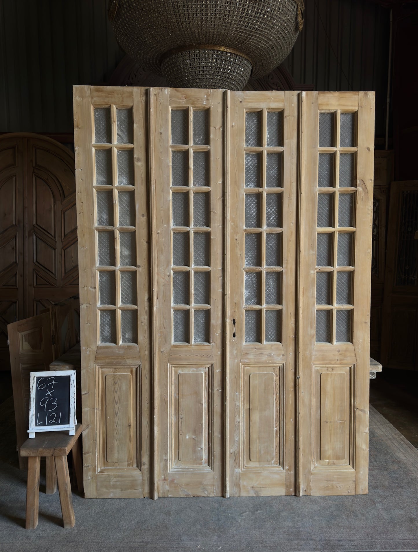 Antique Bi-Fold French Glass Doors - 67x93 - L121