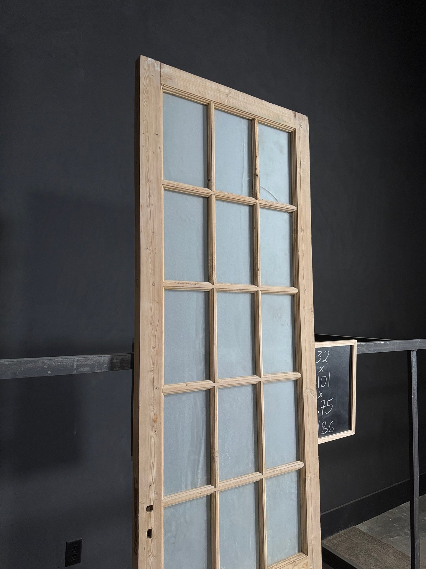 Antique Obscured Glass 15 Lite Single Door - 32x101 - N86