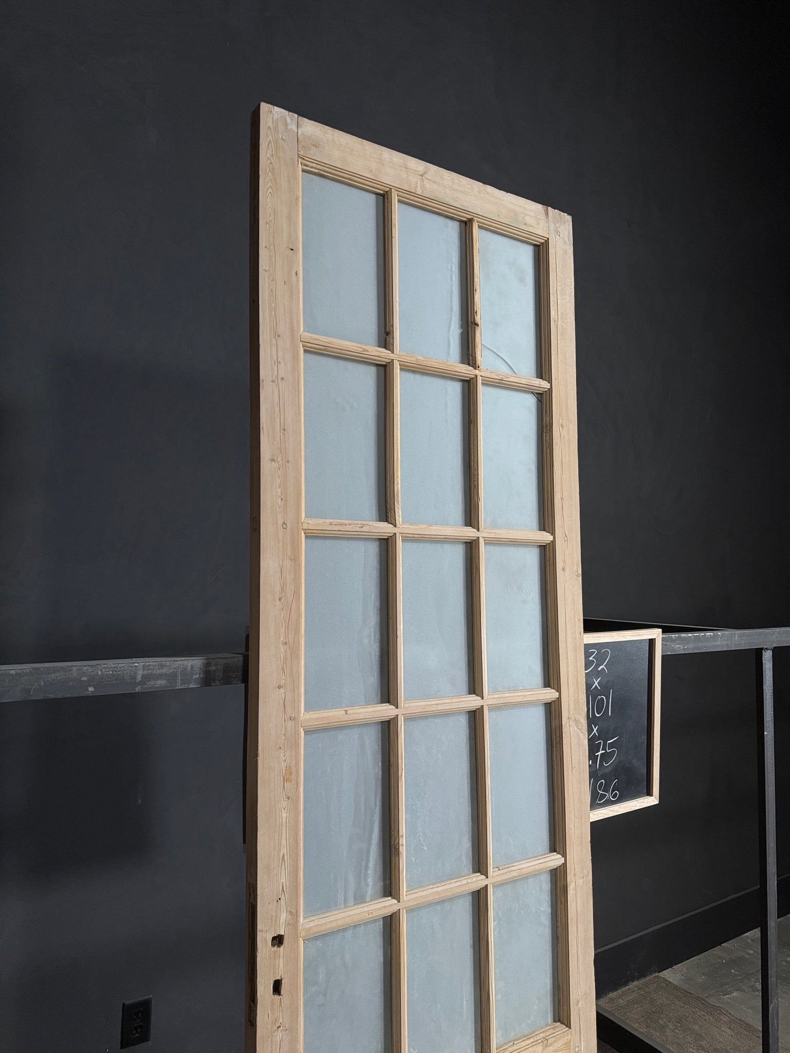 Antique Obscured Glass 15 Lite Single Door - 32x101 - N86