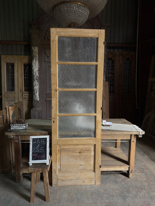 4 Lite Antique Glass Single Door - 27.75x85.5 J497
