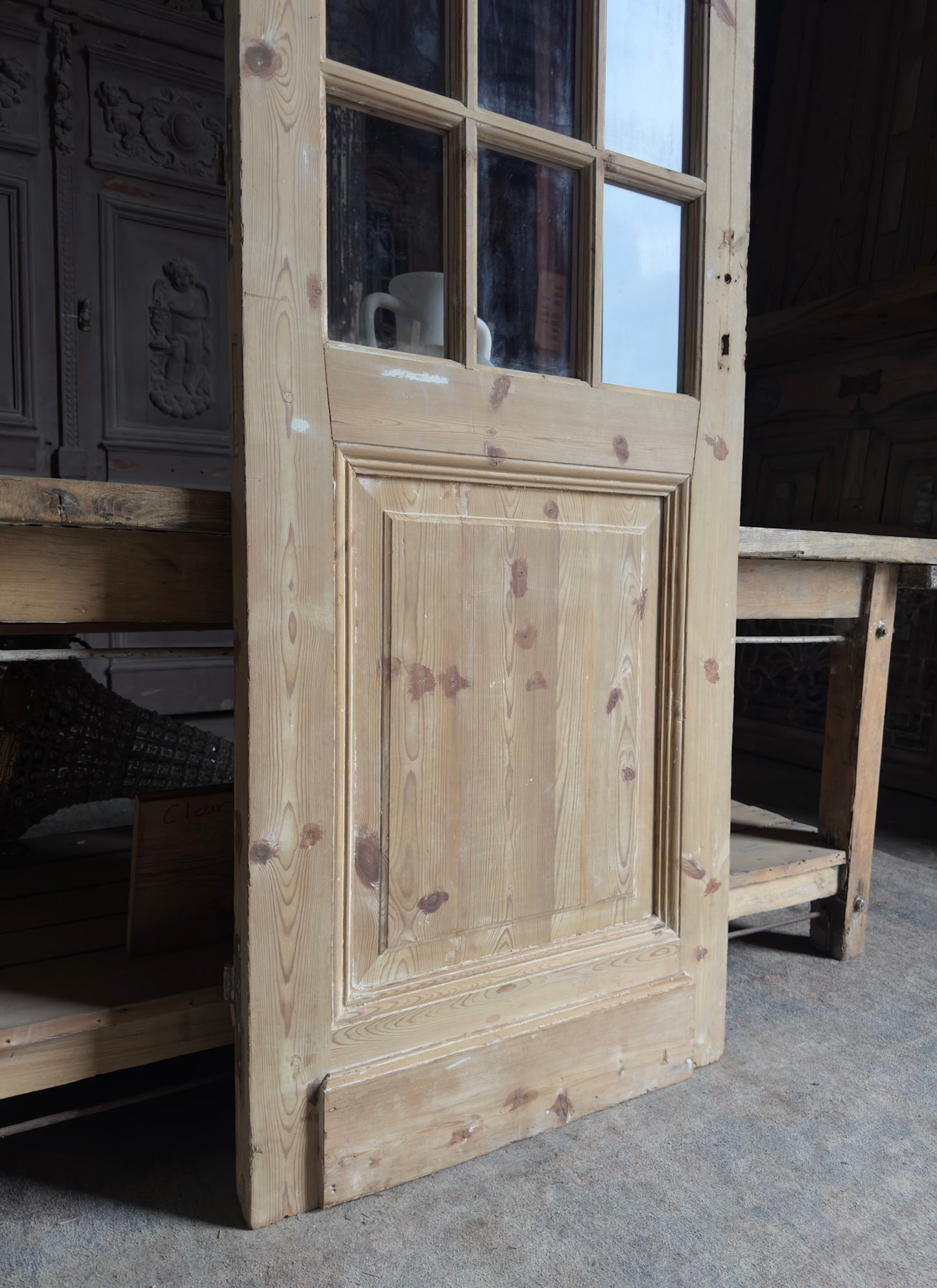 Antique 12 Lite Glass Single Door - 28x85 K107