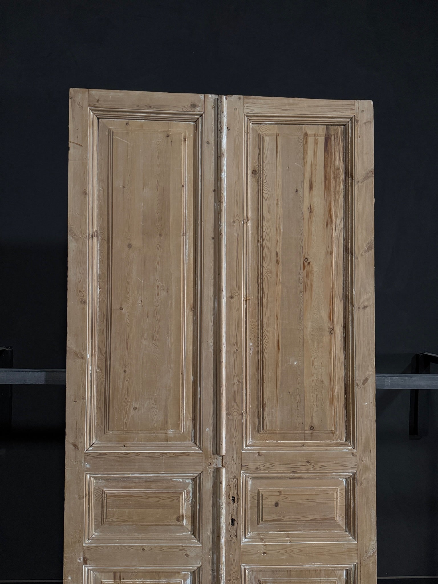 Antique 3 Panel Solid Double Doors - 45.5x102.25 - N349