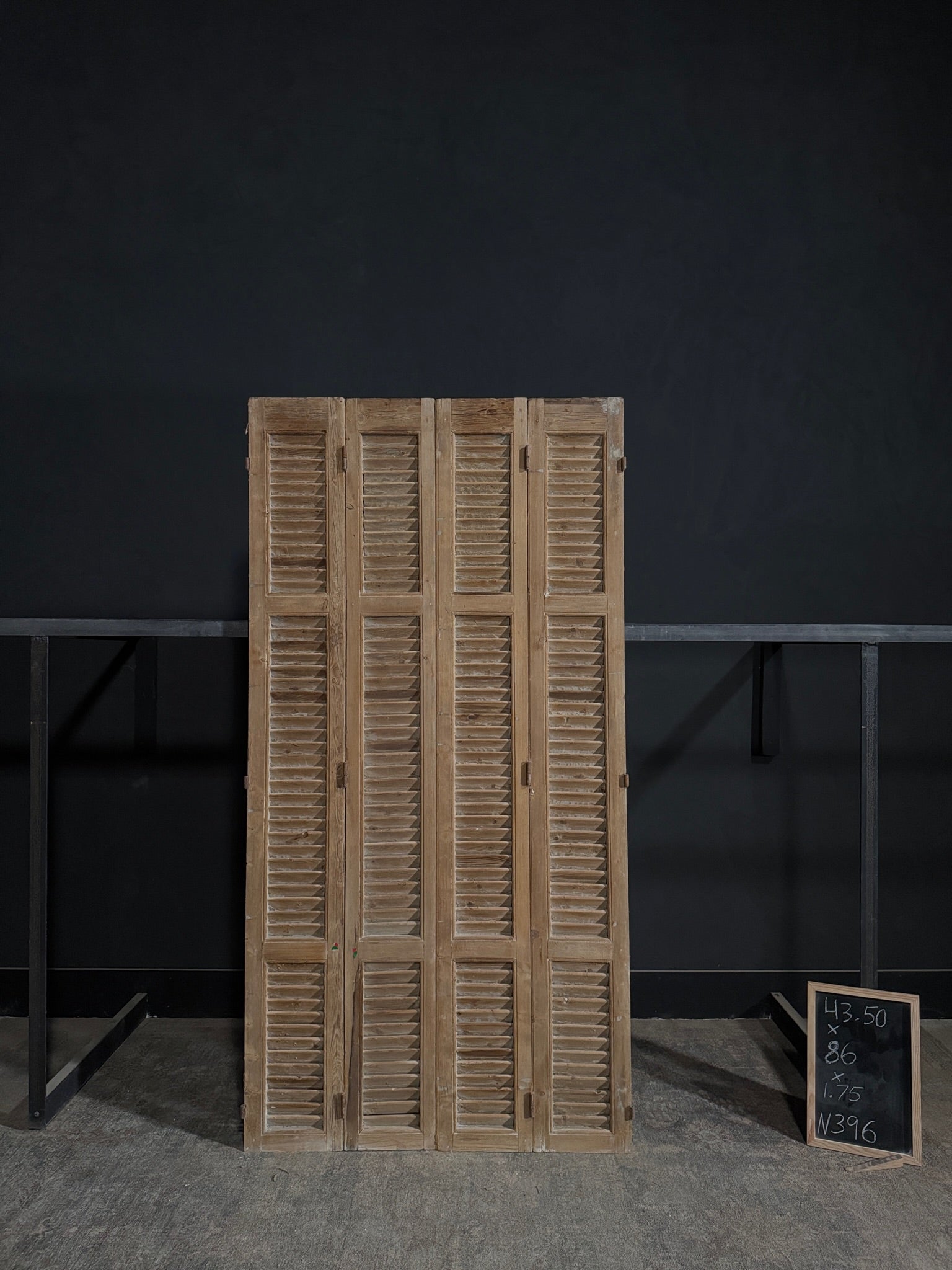 Antique Louvered 3 Panel Bi-Fold Doors - 43.5x86 - N396