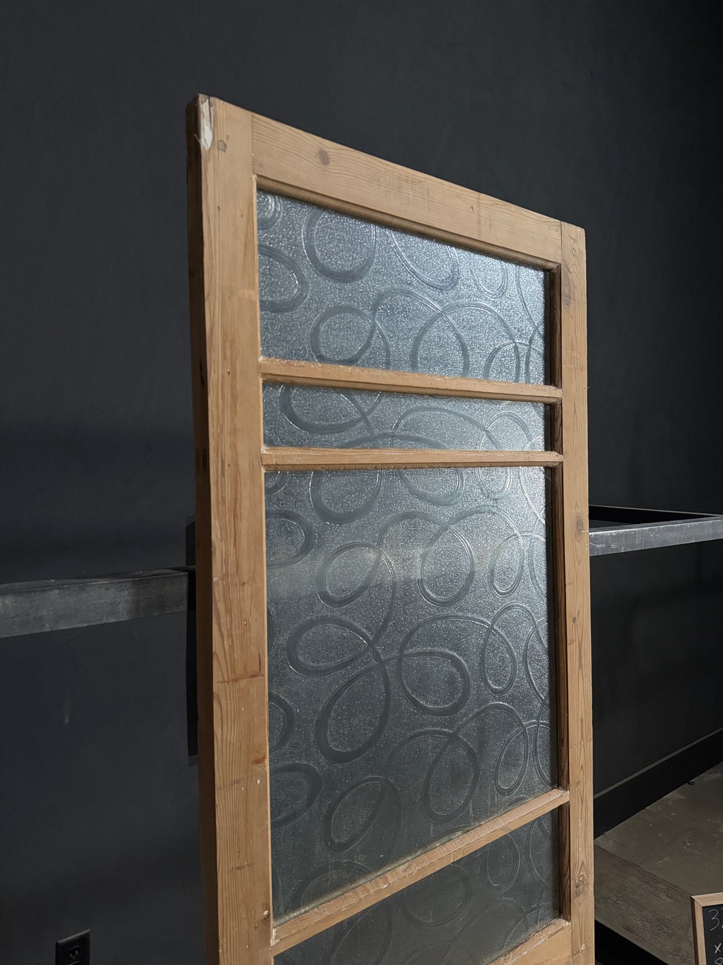 Antique Obscured Glass 3 Lite Single Door - 32x83.25 - N398