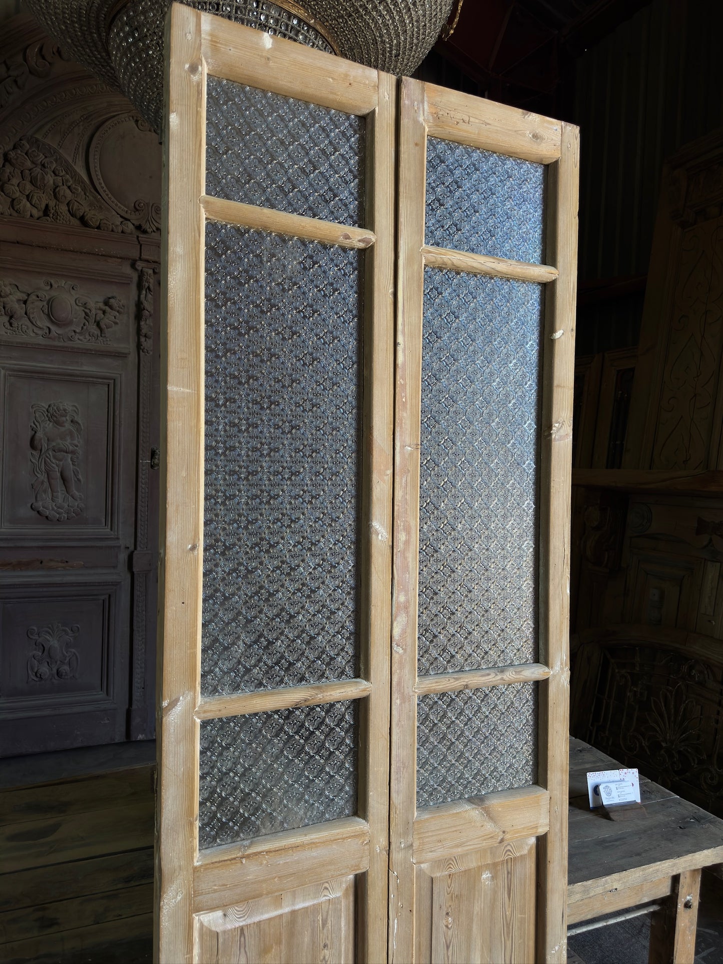 6 Lite Glass Antique French Doors - 30.75x90.5 J568