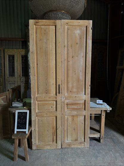 3 Panel Antique Solid French Doors - 43.75x93.5 J407