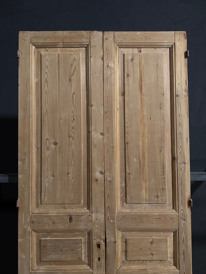 Antique 3 Panel Solid Double Doors - 44x98 - N698