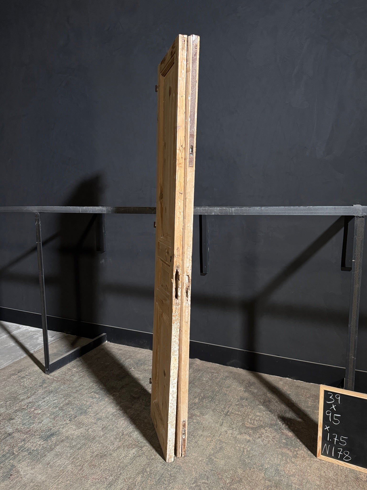 Antique 3 Panel Solid Double Doors - 39x95 - N178