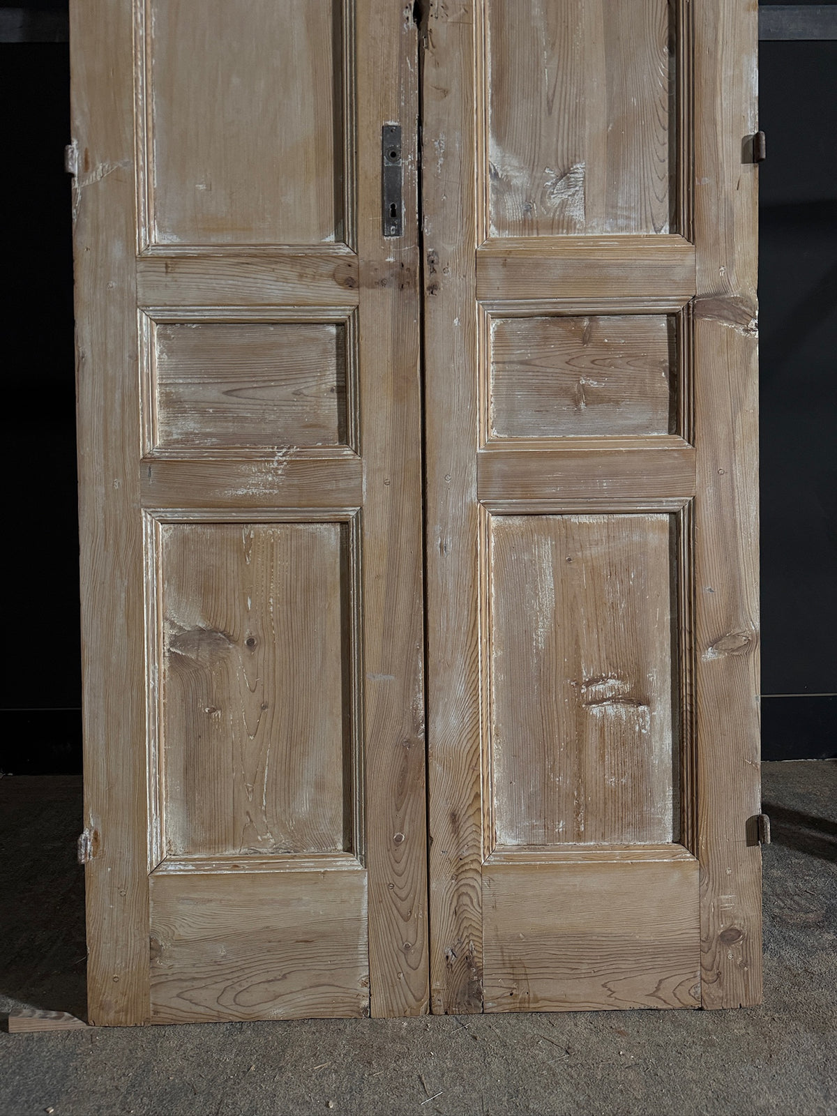 Antique 3 Panel Solid Double Doors - 39.5x97 - N579