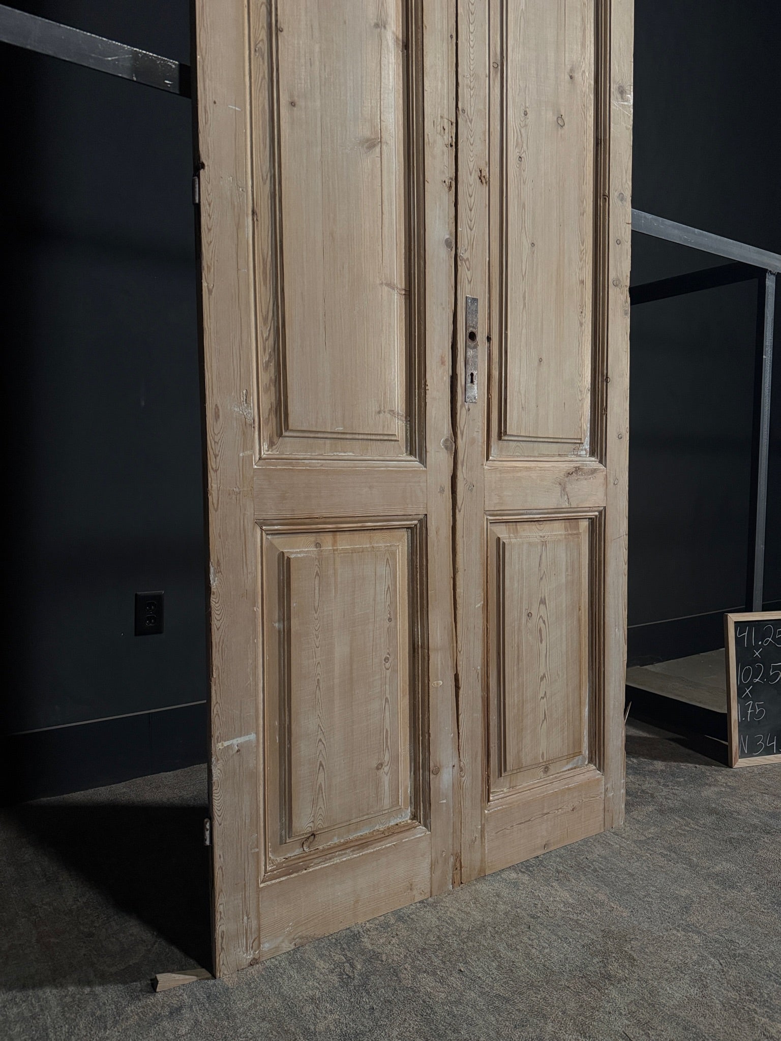 Antique 3 Panel Solid Double Doors - 41.25x102.5 - N345