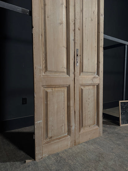 Antique 3 Panel Solid Double Doors - 41.25x102.5 - N345