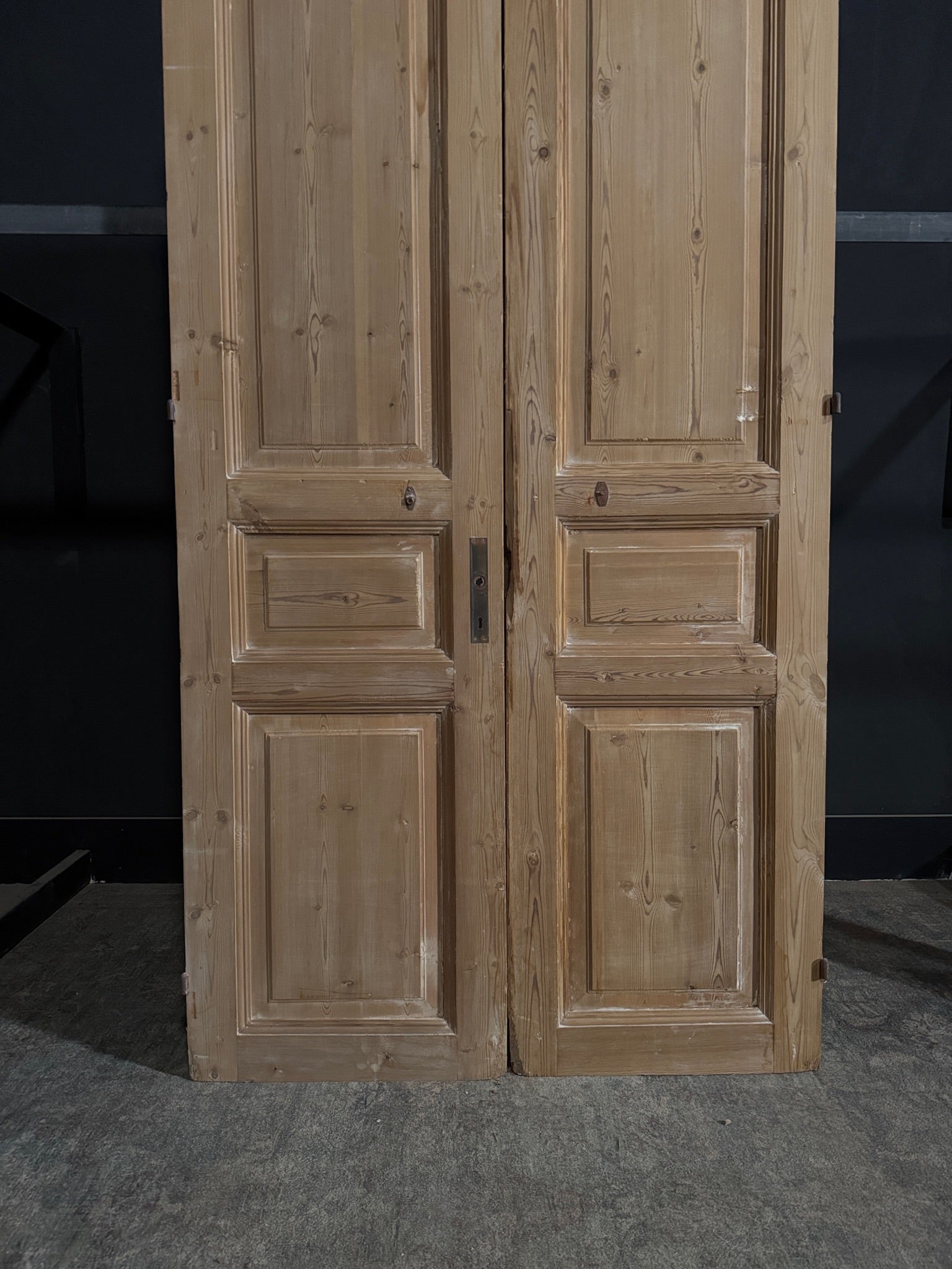 Antique 3 Panel Solid Double Doors - 44x91.75 - N387
