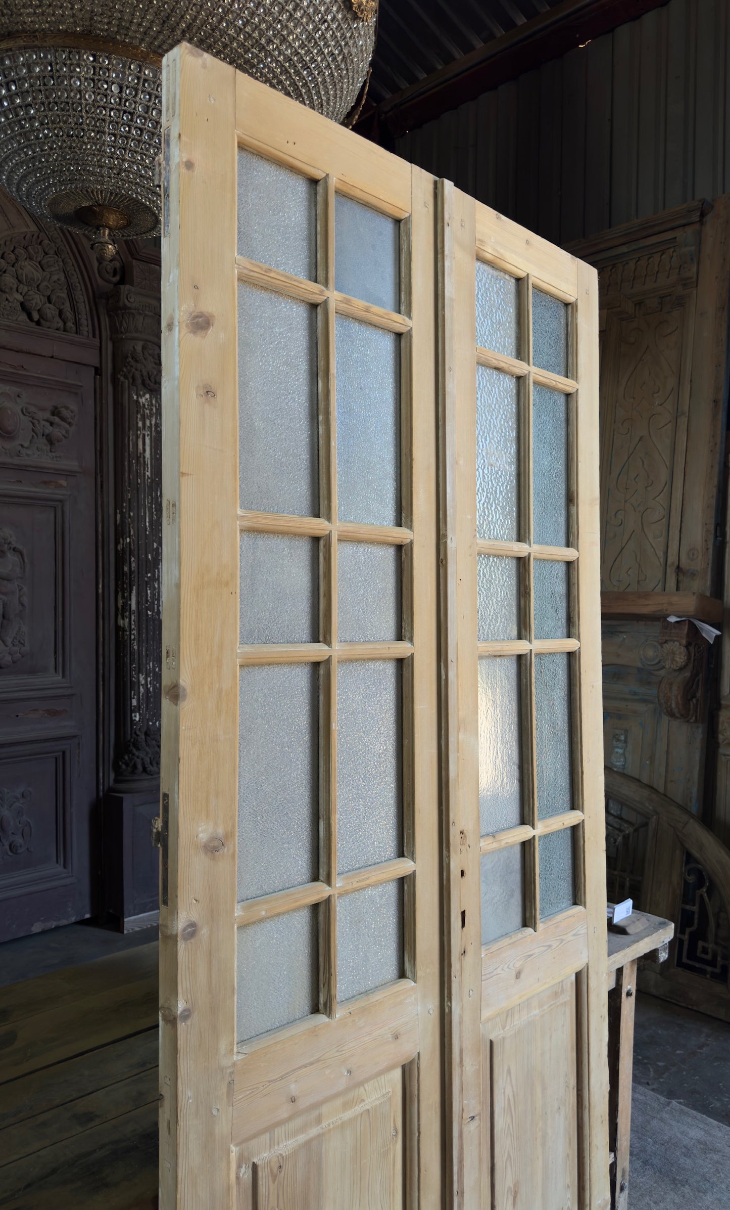 20 Lite Antique Glass French Doors - 44x95 K433