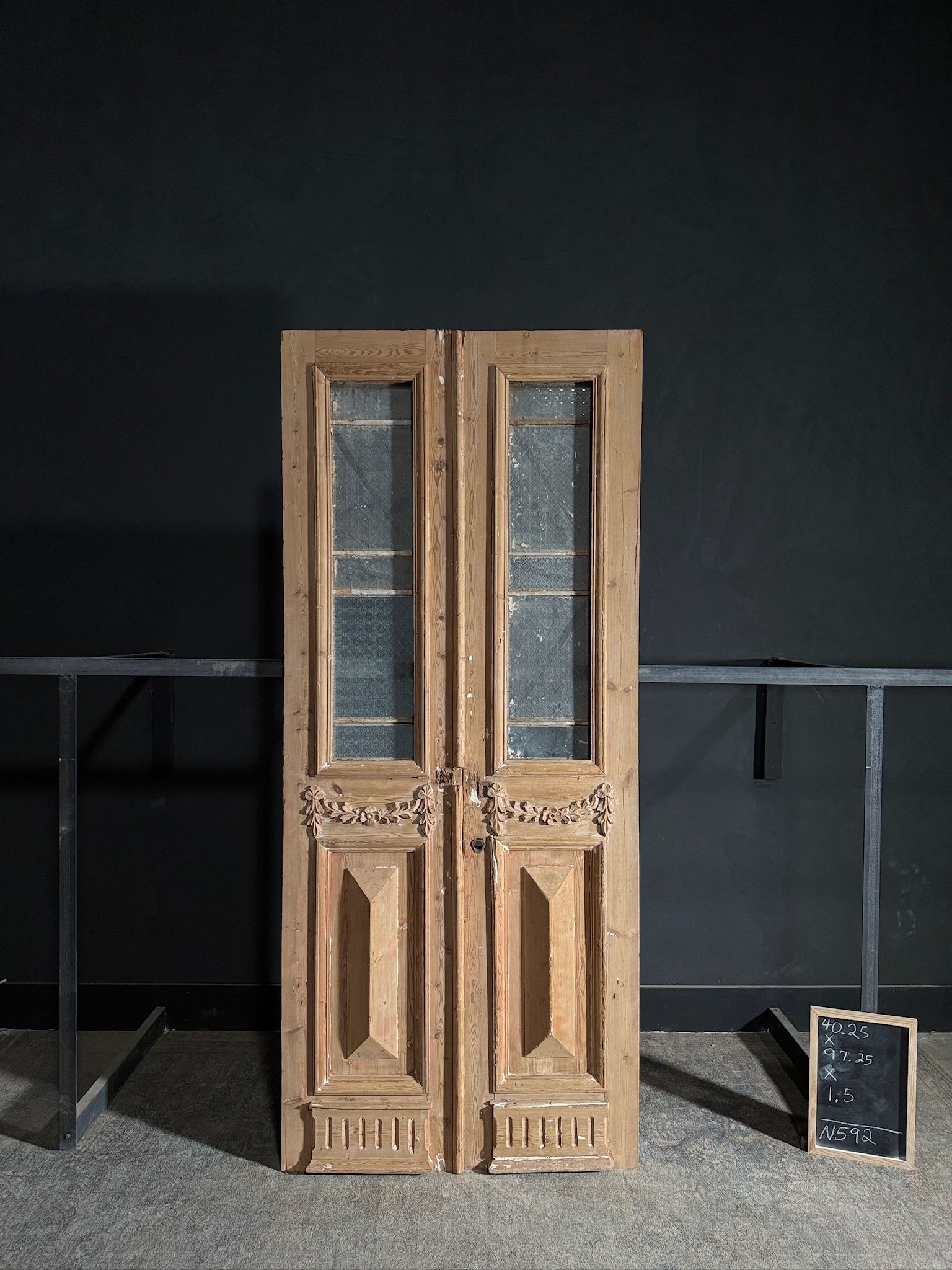 Antique Carved French Doors - 40.25x97.25 - N592
