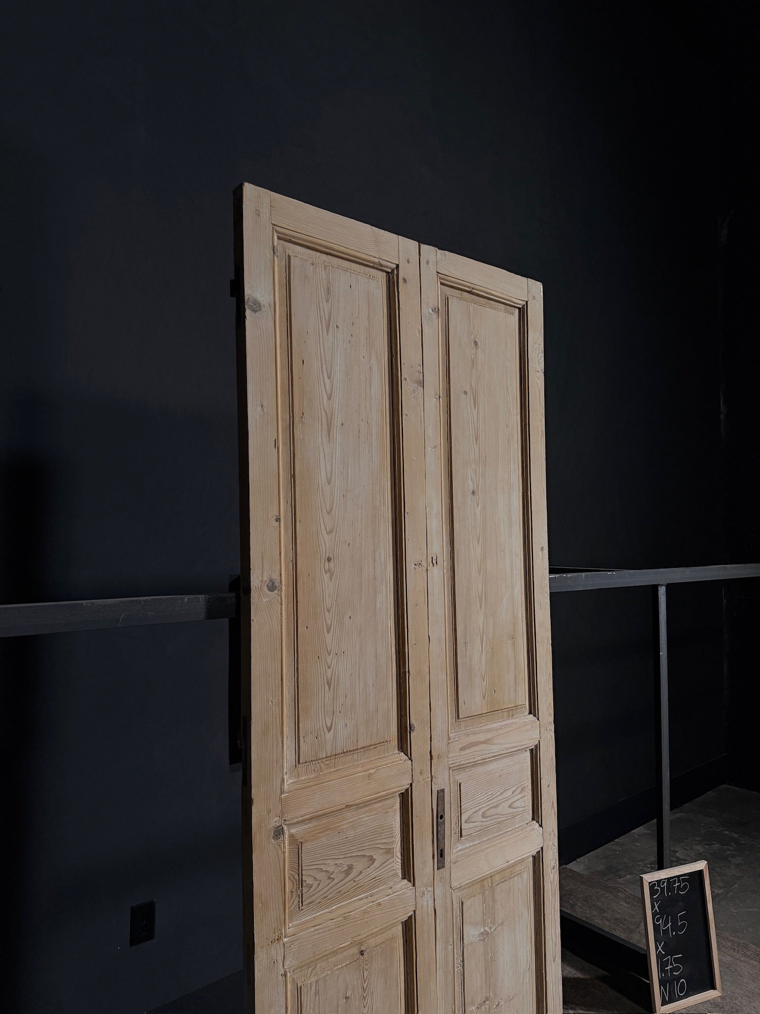 Antique Iron 3 Panel Double Doors - 39.75x94.5 - N10