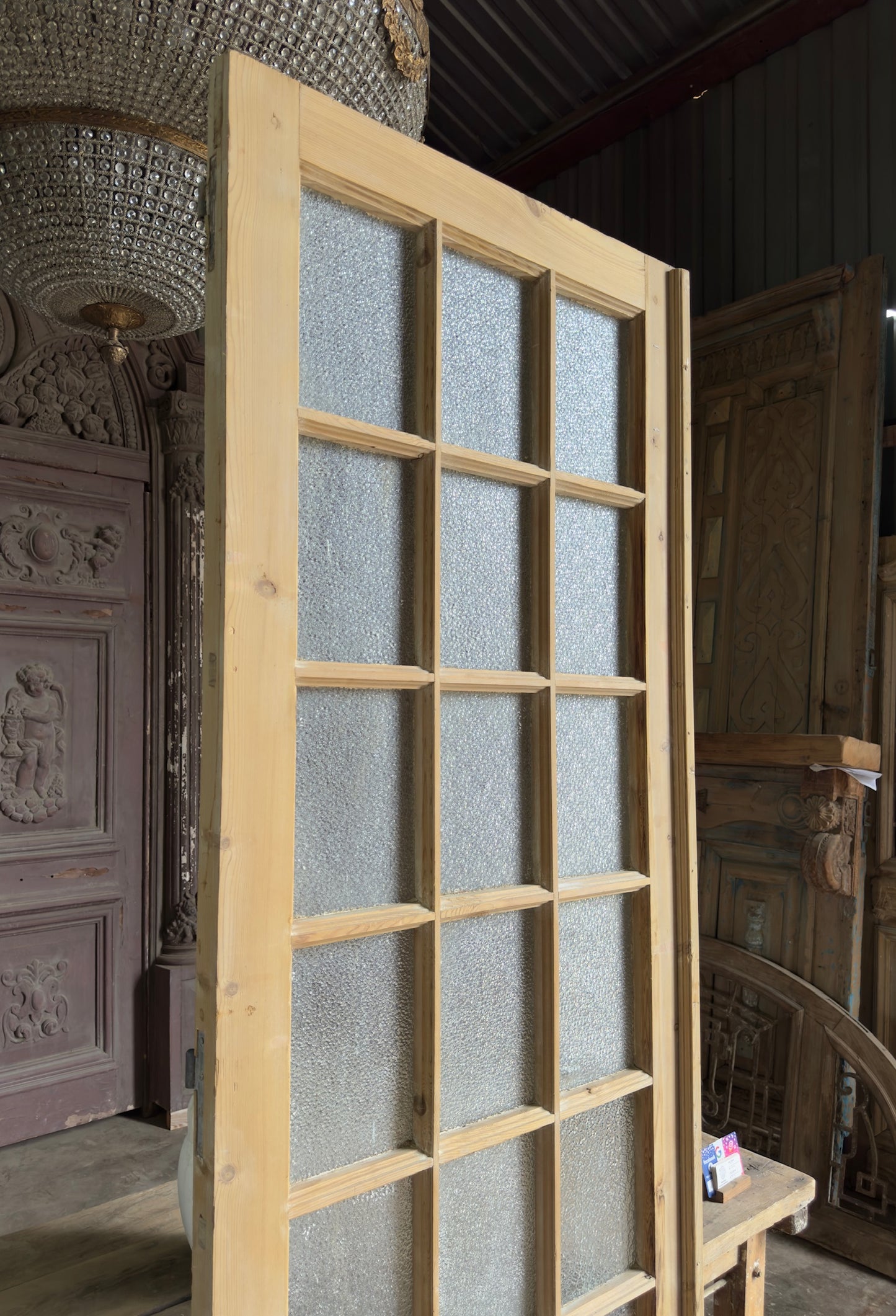 18 Lite Antique Glass Single Door - 34x98.5 K195