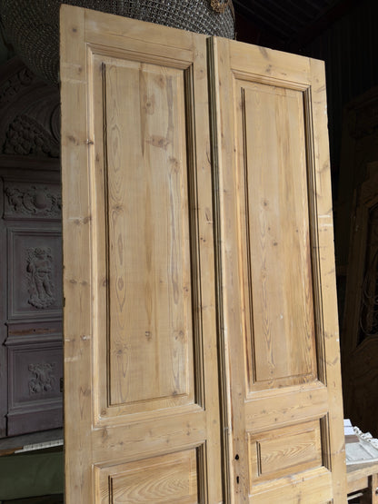 3 Panel Antique Solid French Doors - 44x101.25 J436