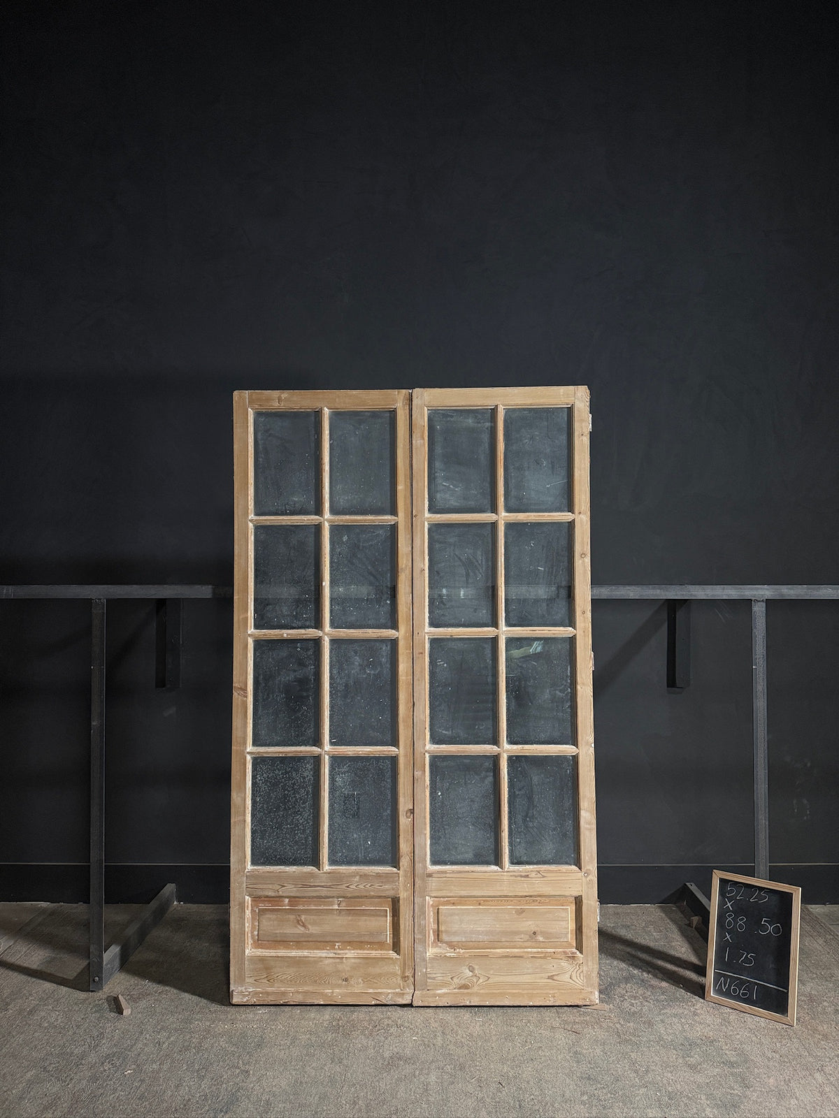 Antique Glass 8 Lite French Doors - 52.25x88.5 - N661