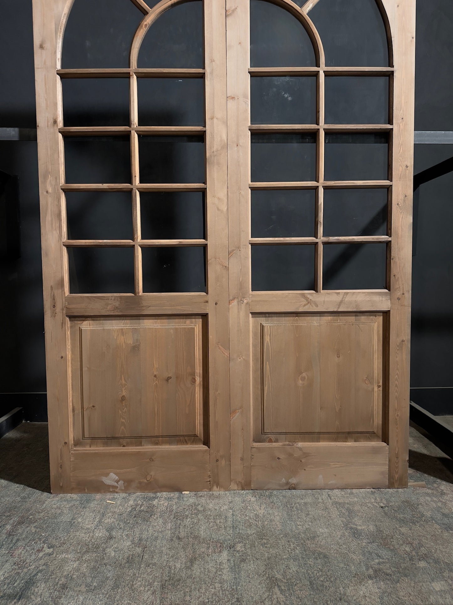 (Elise) Handcrafted Arched Glass French Doors - 60x96 - N219