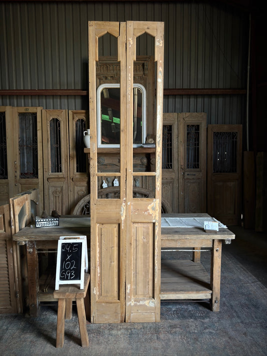 Slim Glass Antique French Doors - 24.5x102 G93