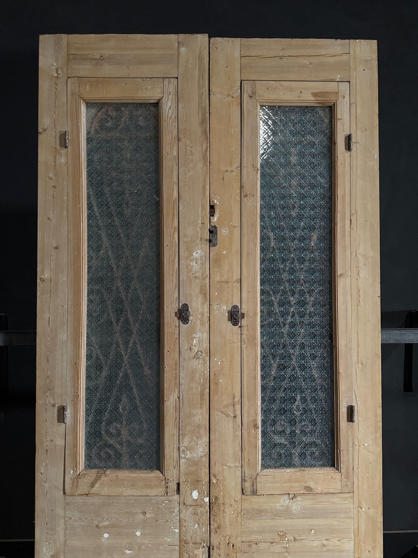 Antique Carved Iron French Doors - 49.5x101.5 - N484