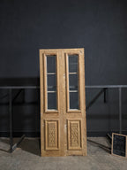 Antique Carved 3 Lite French Doors - 39.25x92.5 - N687