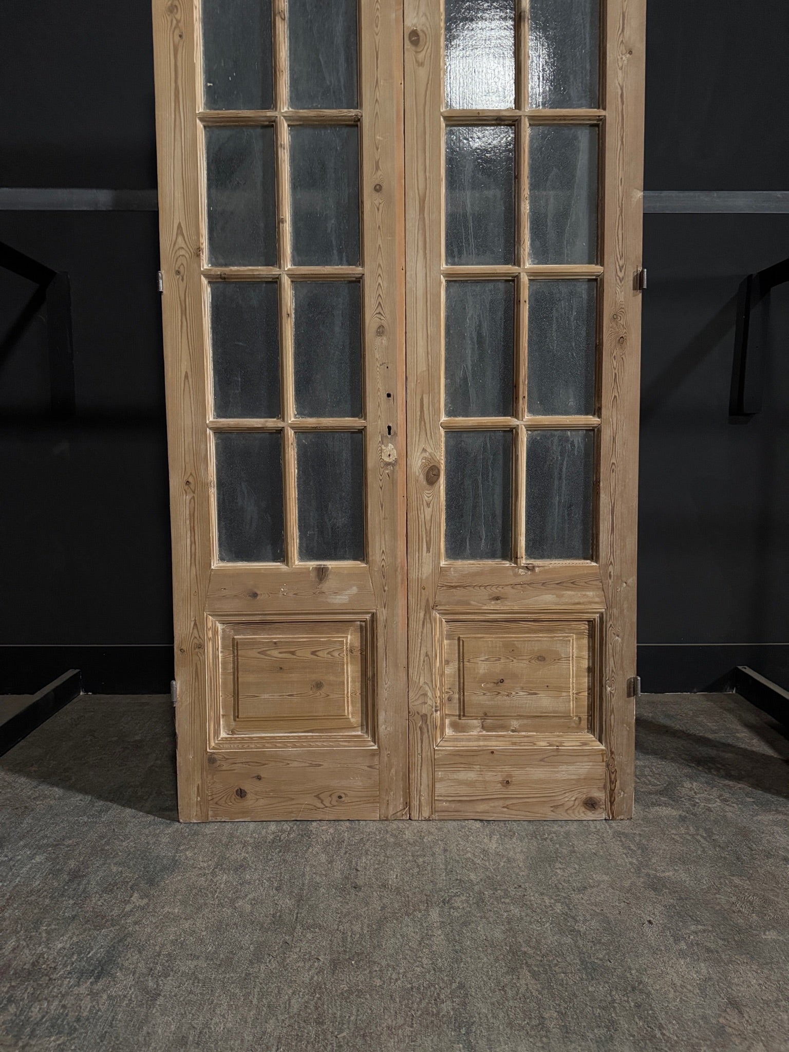 Antique Obscured Glass French Doors - 44x96.5 - N330
