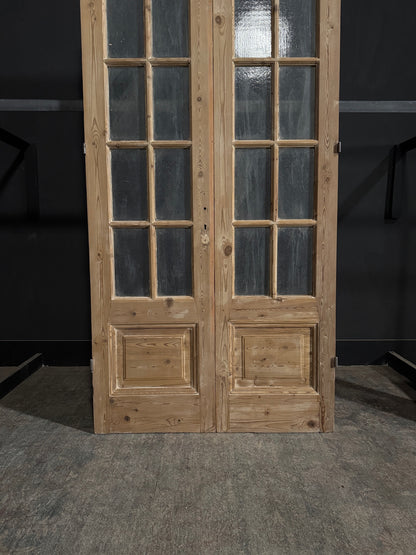 Antique Obscured Glass French Doors - 44x96.5 - N330