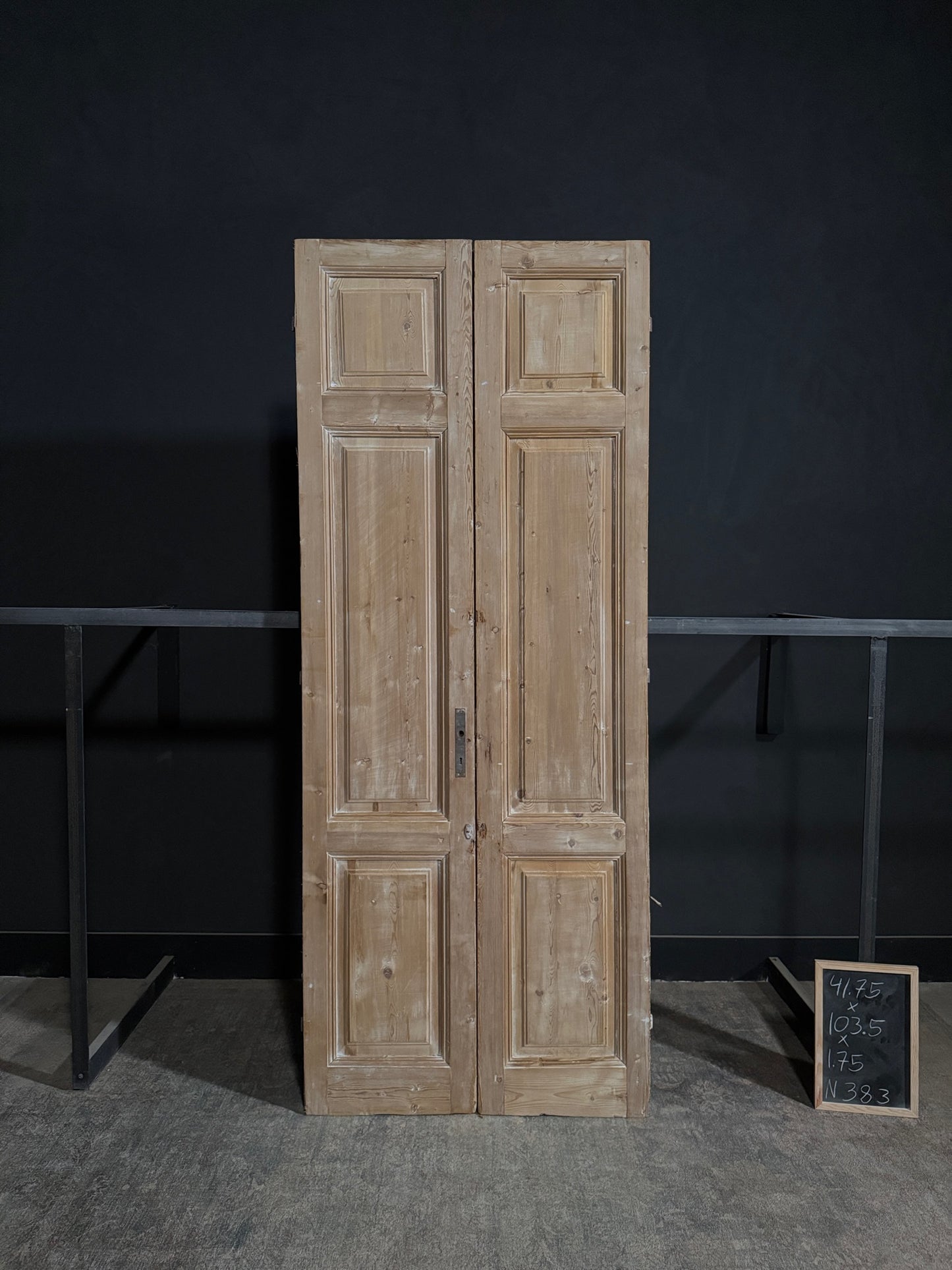 Antique 3 Panel Solid Double Doors - 41.75x103.5 - N383