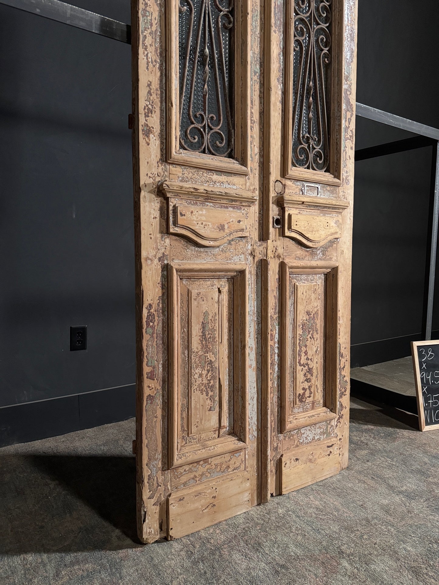 Antique Iron French Doors - 38x94.5 - N104