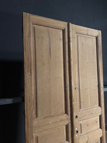 Antique 3 Panel Solid Double Doors - 51x98.5 - N665